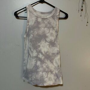 Purple & Cream tie dye tank • M • boho